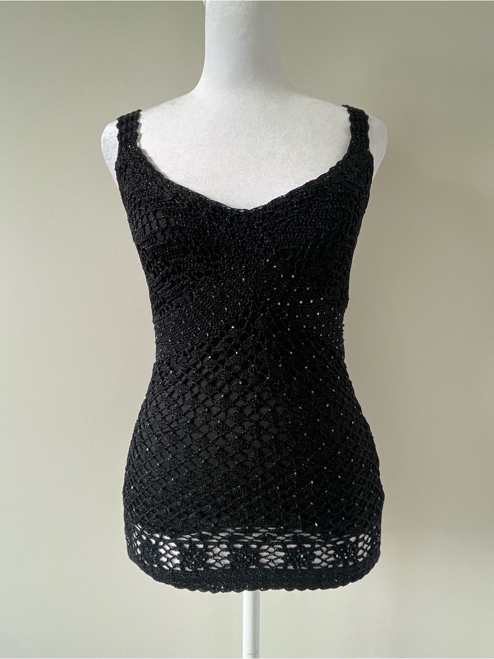 Vintage Knit Black Camisole